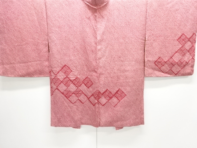 JAPANESE ANTIQUE HAORI / TAISHO ROMAN STYLE / ALL SHIBORI / HIGAKI PATTERN